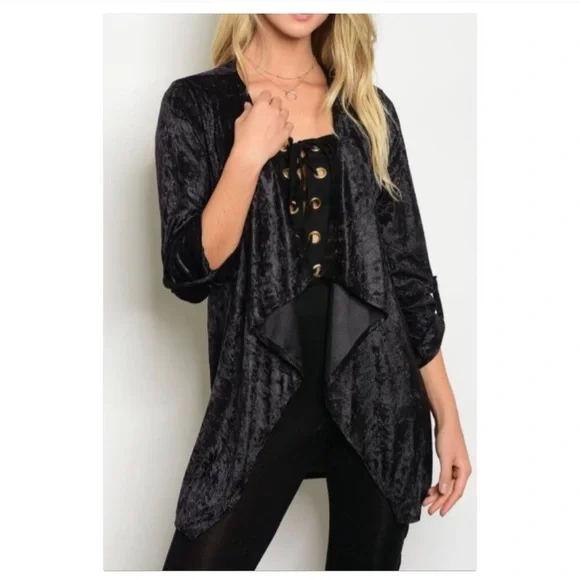 Black Velvet Cardigan - Picture 1 of 2